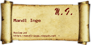 Mandl Inge névjegykártya